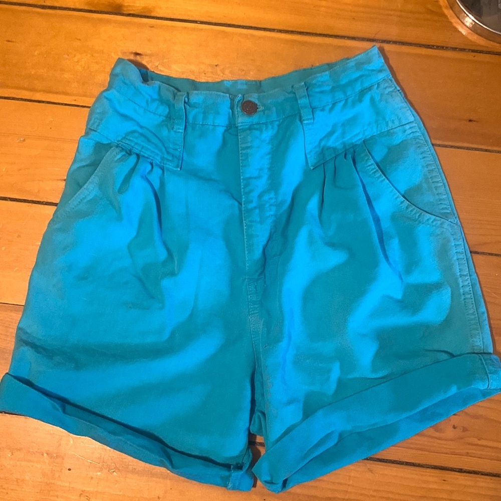 80’s CHEROKEE OF CALIFORNIA TURQUOISE HIGHWAIST SHORTS